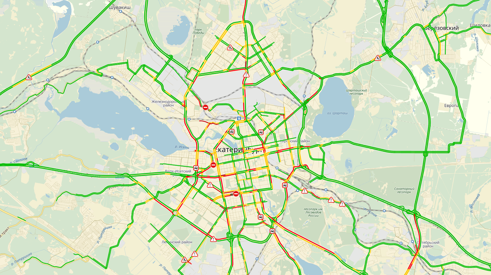 Карта екатеринбурга где пробки