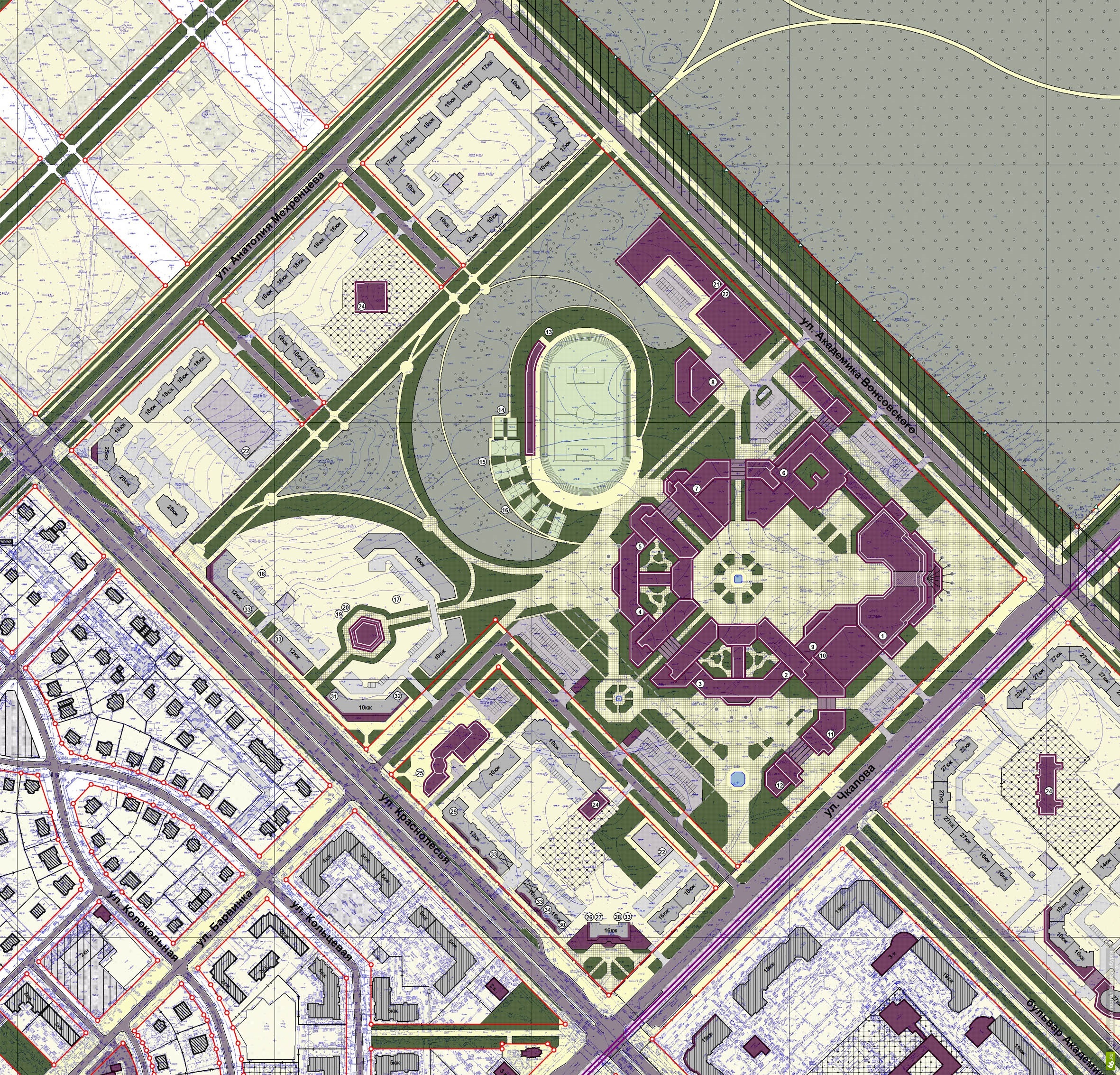 План застройки академического района екатеринбурга до 2025 схема