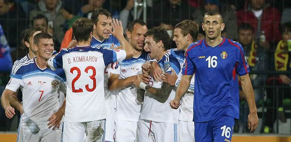 Российские футболисты обыграли сборную Молдавии