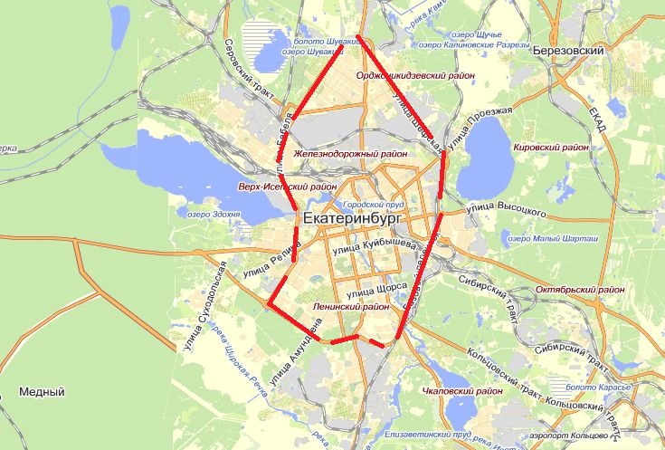 C карты Екатеринбурга могут исчезнуть многие перекрестки